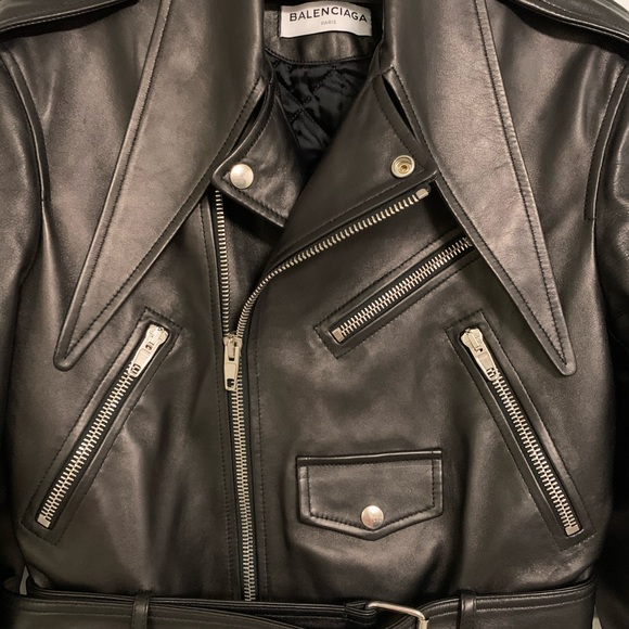 Balenciaga luxury  leather biker jacket 🔥 - Picture 7 of 16